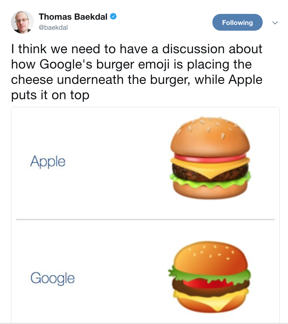Emoji fail burger order